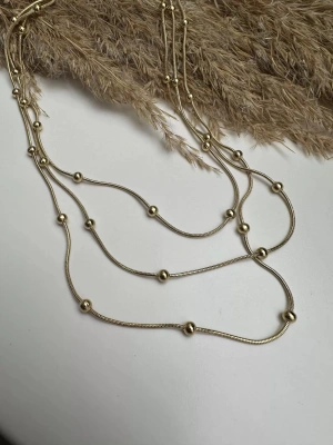 Çelik Üçlü Topcuk Kombin Kolye