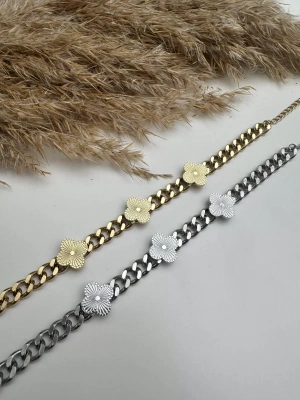 Çelik Van Cleef Düz Plaka Bileklik