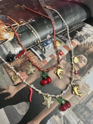 Charm Kiraz Çelik Kolye