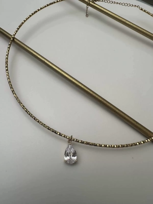 Choker Tel Damla Taş Kolye
