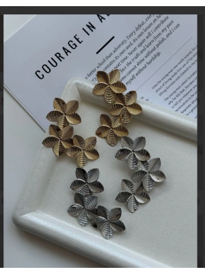 Çiçek Tasarım Plaka Küpe