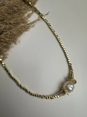 Gold Barok İnci Küp Kolye