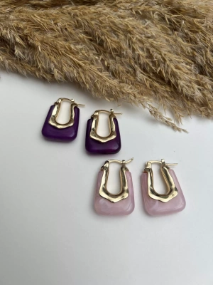 Gold Plaka Detay Kemik Model Halka Küpe