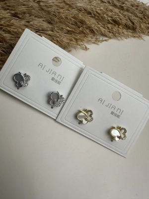 Gümüş Kaplama Kelebek Küpe