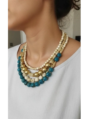 Hand Made Tasarım Boncuk Kolye