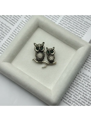 İkili Baykuş Broş