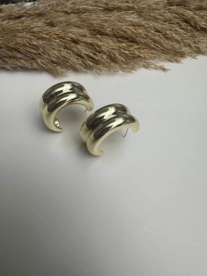 İkili Halka Küpe 14K Kaplama