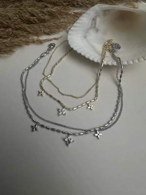 İkili Zincir Çiçek Halhal