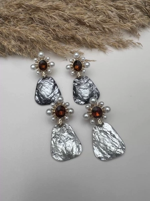 İnci Tasarım Çiçek Küpe