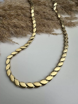 İri Tane Arpa Çelik Kolye 70cm