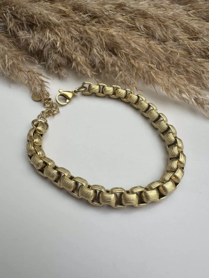 Kalın Zincir Bileklik Çelik Kararmaz