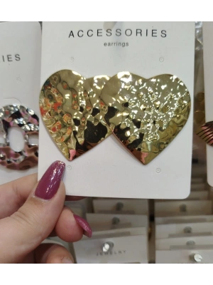 Kalp Tasarım Plaka Küpe