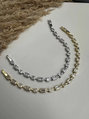 Kare Taş Altun Kaplama Bileklik