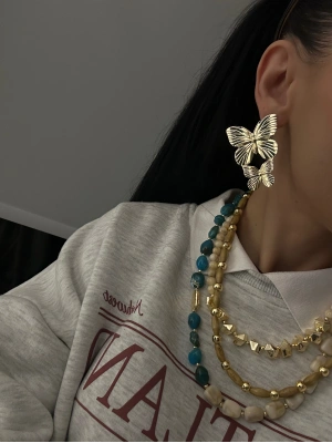 Kelebek Tasarım Plaka Küpe