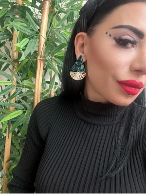 Kemik Lazer İşlemeli Küpe