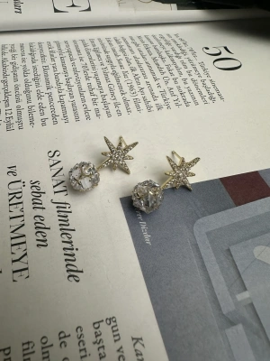 Kristal Taşlı Kuzey Yıldızı Küpe