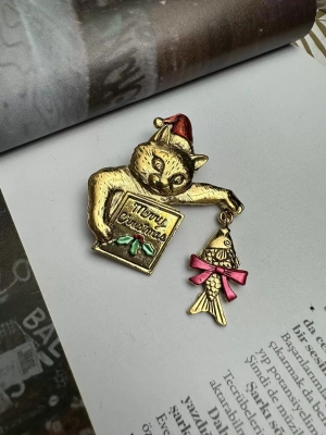 Merry Cristmas Kedi Broş