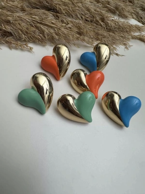 Mineli Kalp Tasarım Küpe