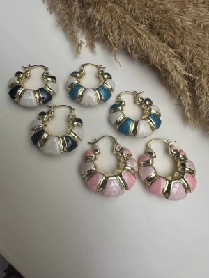 Mineli Tasarım Halka Küpe