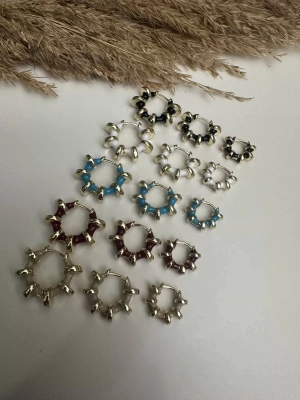 Mineli Üçlü Set Küpe