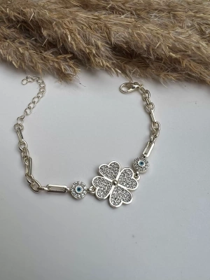 Nazar Boncuk Detaylı Yonca Bileklik