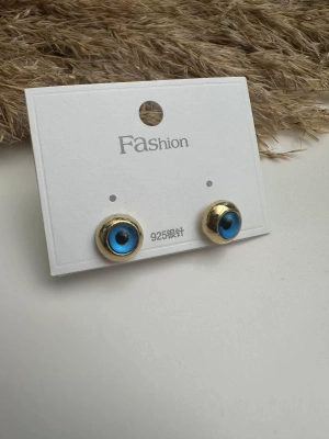 Nazarlı Gümüş Kaplama Küpe