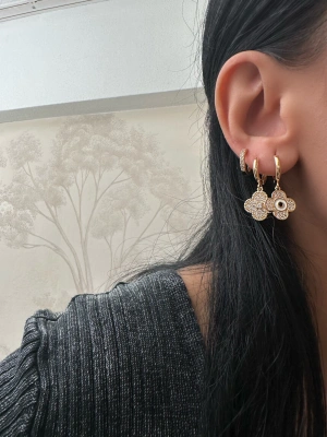 Nazarlı Yoncalı Üçlü Set Küpe