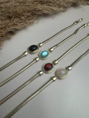 Opak Taş Özel Seri Altın Kaplama Bileklik