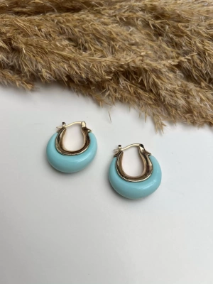 Oval Gold Detaylı Halka Küpe