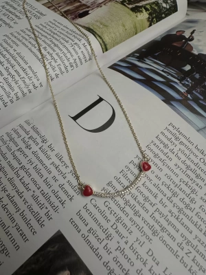 Özel Seri Kırmızı Kalp Detay Kolye