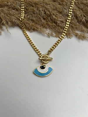 Özel Seri Plakası Göz Detaylı Kolye