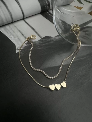 Özel Seri Su Yolu Üç Kalp Altın Kaplama Bileklik