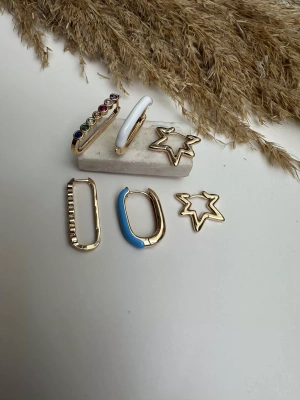 Özel Seri Yıldız Mineli Üçlü Set Küpe