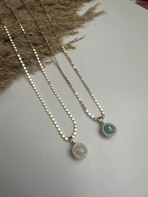 Pul Zincir Kolye Taşlı