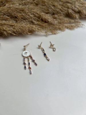 Renkli Düş Kapanı Üçlü Set Küpe