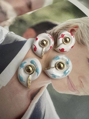 Renkli Mineli İstirdye Küpe