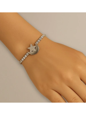 Su Yolu Ay Yıldız Altın Kaplama Bileklik