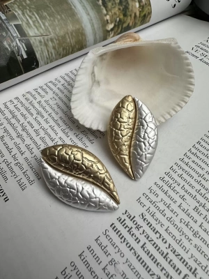 Tasarım Çift Renk Küpe