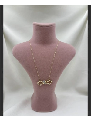 Tasarım Ok Model Altın Kaplama Kolye