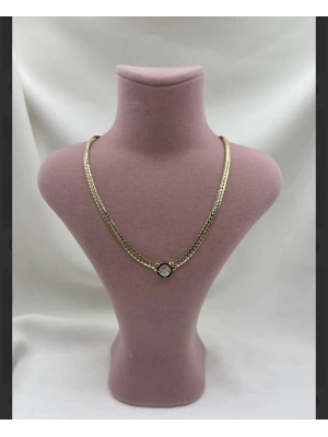 Tasarım Ortası Taşlı Vip Kolye