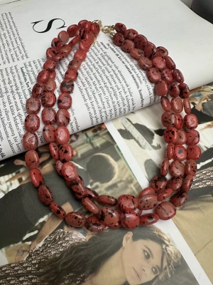 Tasarım Üçlü Çakıl Taşı Kolye