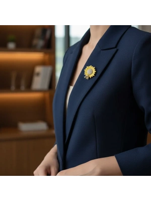 Taşlı Ayçiçeği Arı Model Broş