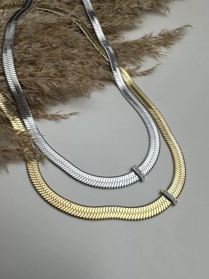 Taşlı Çelik Ortası Taş Detay Kalın İtalyan Zincir Kolye