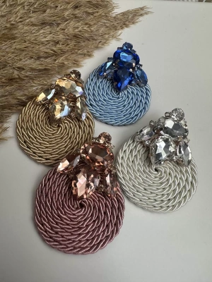 Taşlı Hasır Küpe