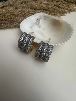 Taşlı  Özel Seri Halka Küpe