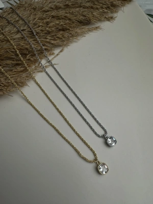 Tek taş Altın Kaplama Kolye