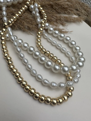 Üçlü İnci Tasarım Kolye