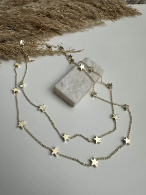 Uzun Altın Kaplama Yıldız Kolye