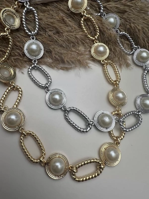 Vintage İnci Burgu Detay Kolye