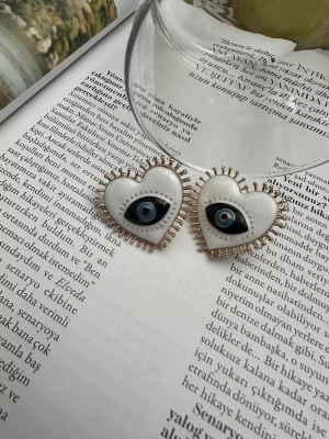 Vintage Kalp Göz Küpe